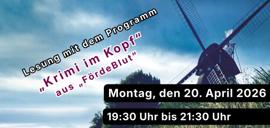 Lesung "Krimi im Kopf" Lesung mit dem Propgramm "Krimi im Kopf" aus Fördeblut von Andreas Schmidt_Buchcover Gmeiner Verlag